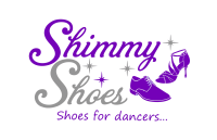 Shimmy Shoes Logo - purple dance shoes
