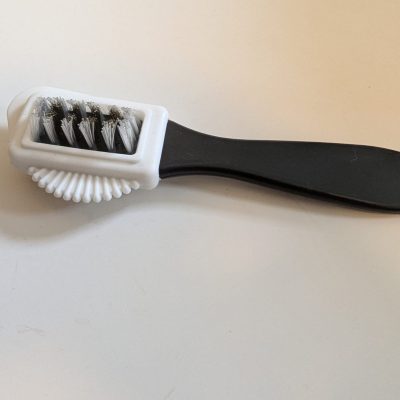 Soft bristle shoe brush for suede soled dance shoes